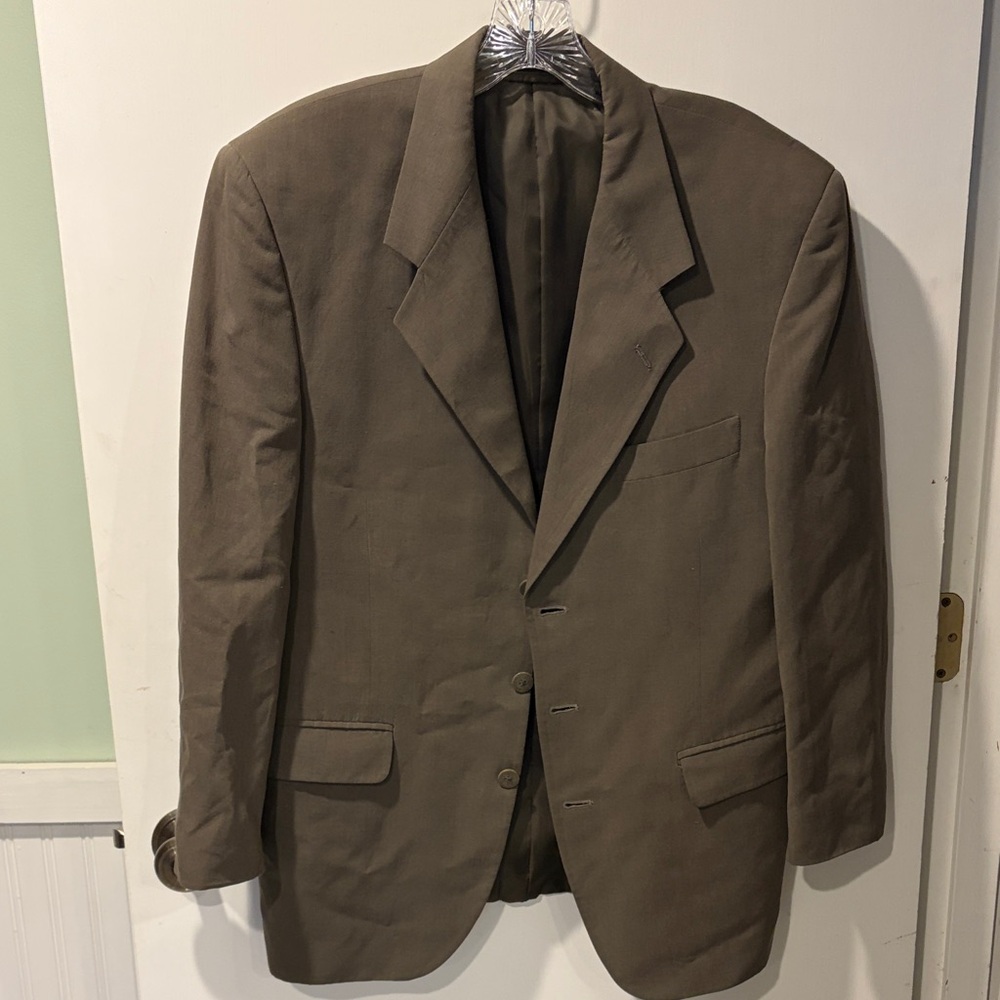 Jeffrey Banks Miltons classic Men's 3-Button Blazer in Olive Brown size 40